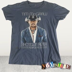 Tim McGraw Shotgun Rider Tour 2015 Graphic T-Shirt - Blue